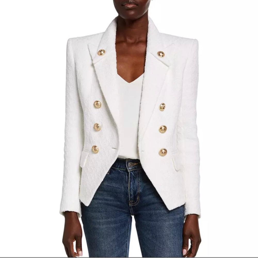 Women's Double Breasted Tweed Blazer Size Large